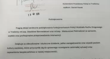 Sołtyska dziękuje policjantom za wzorową interwencję