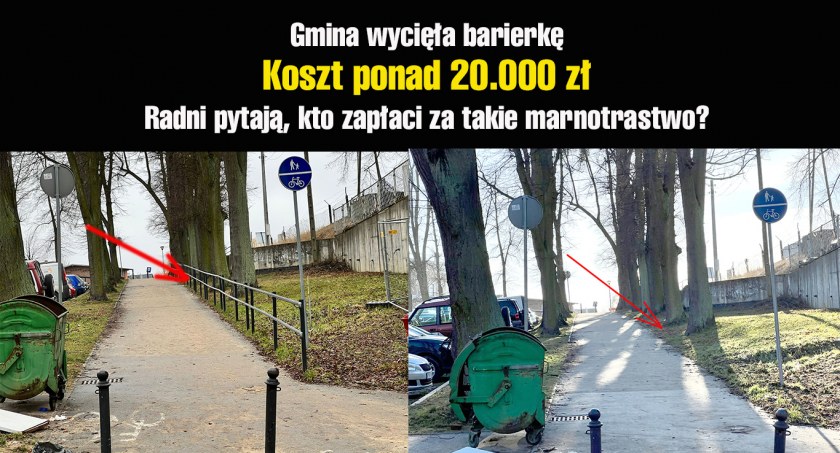 INWESTYCJE, Trzebnica Wycięli barierkę poszła błoto - zdjęcie, fotografia