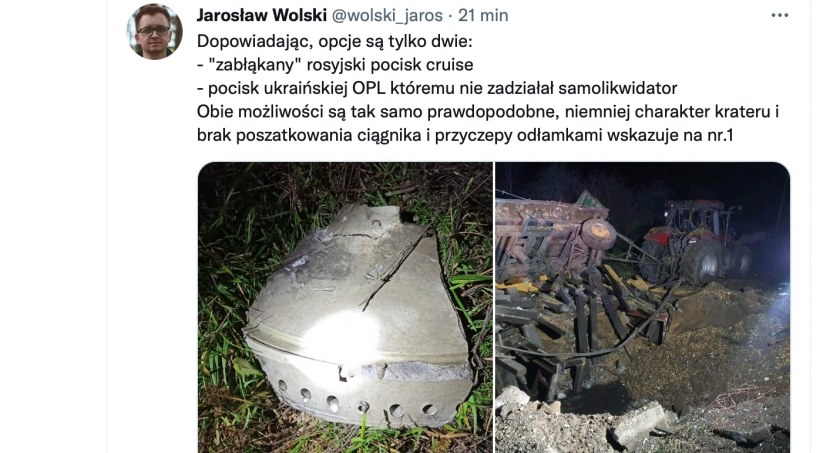 Czy rosyjska rakieta uderzyła na Przwodów?