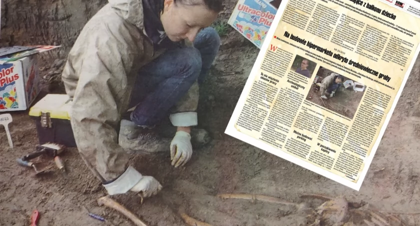Trzebnica. Katarzyna Stąpór odsłania szkielet mężczyzny pochowanego przed wiekami na targowicy