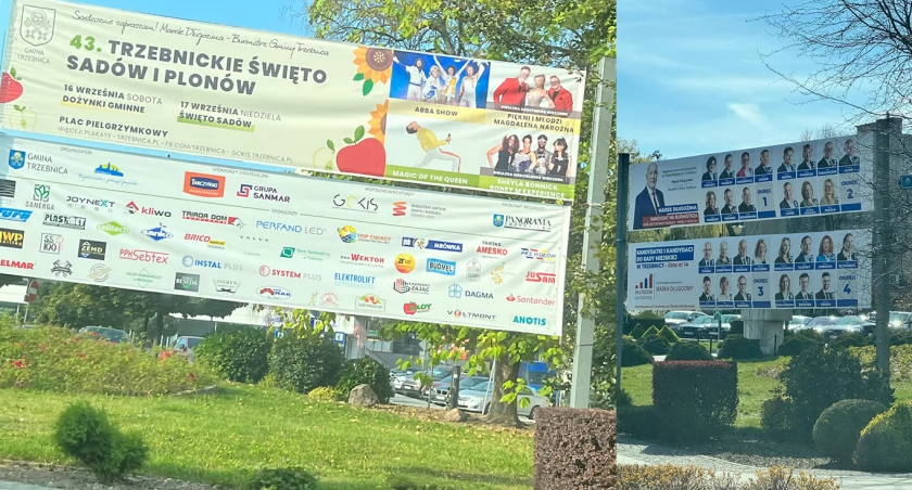 Banery przed Urzędem Miejskim w Trzebnicy