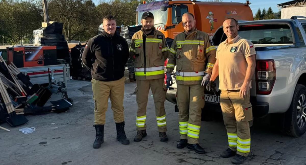 Ekipa strażaków podczas drugiej akcji (fot. KSRG OSP Korzeńsko)