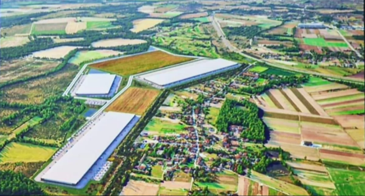 Wizualizacja centrum logistyczno - przemysłowego koło Malina, widok z góry. Fot. Materiał załączony do listu