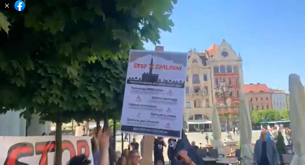 Protest przeciwko spalarni na wrocławskim rynku