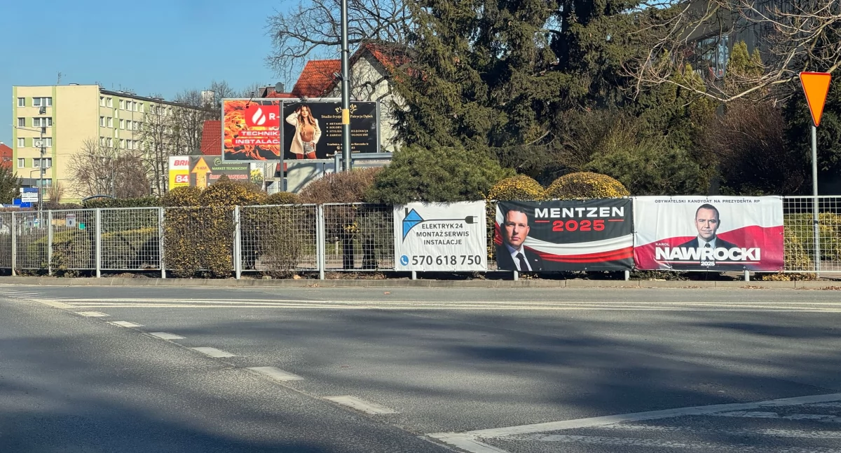 WYBORY, Wybory prezydenckie Pojawiły pierwsze banery - zdjęcie, fotografia