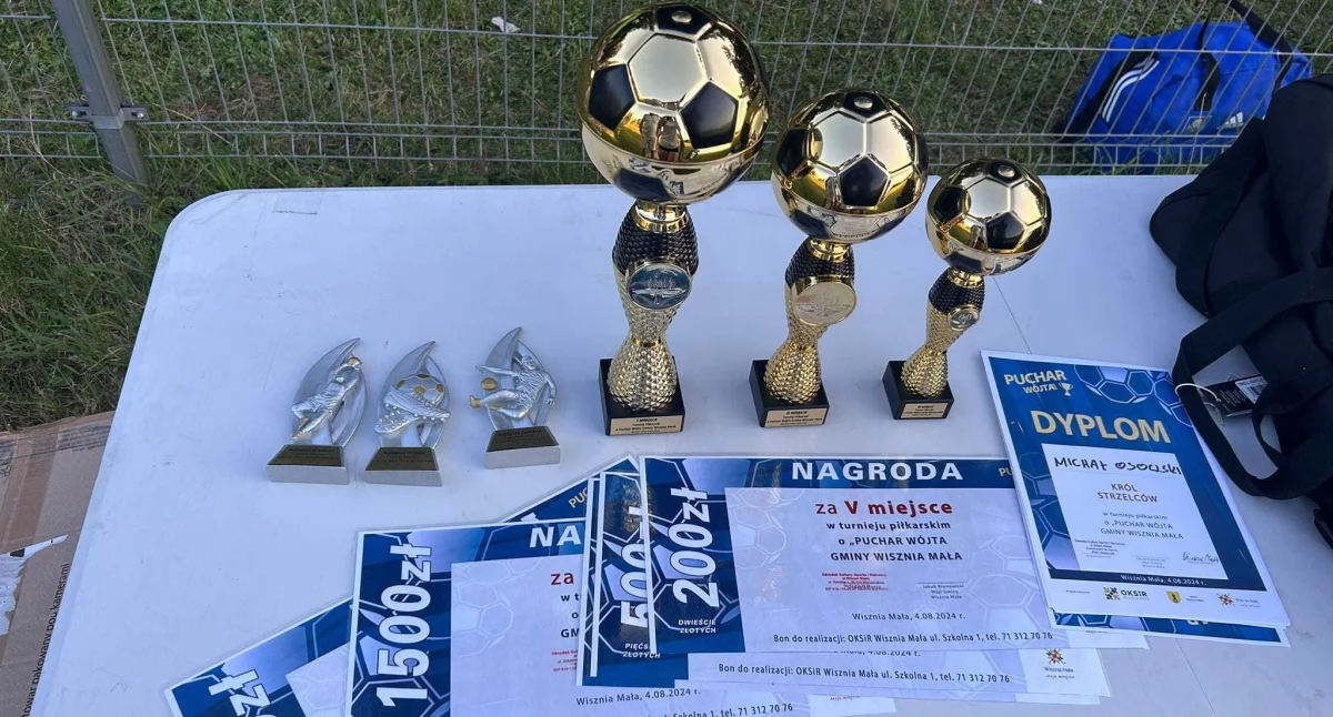 Fot. FB Płomień Wisznia Mała - nagrody w turnieju o Puchar Wójta Gminy Wisznia Mała 2024