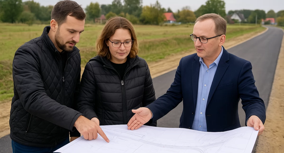 INWESTYCJE, Rozpoczyna przygotowanie przebudowy niebezpiecznego fragmentu drogi Powstanie ciąg pieszo rowerowy - zdjęcie, fotografia